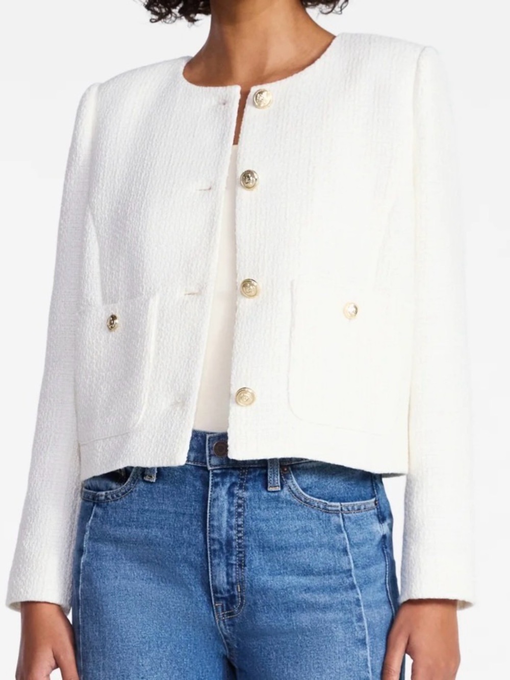 Time and Tru Women Tweed Ladylike Jacket (Size: M)